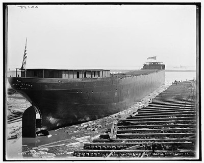 Photo:Str Amasa Stone after Launch Shipbuilding c1905