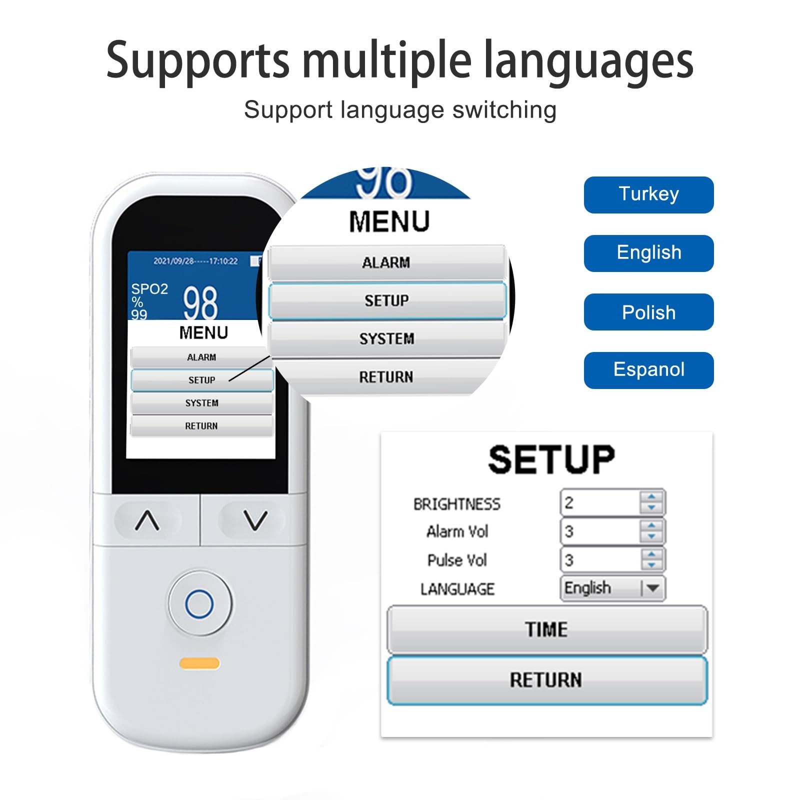 Handheld Pulse Oximeter for kids - Continuous Oxygen & Heart Rate Monitor wit...