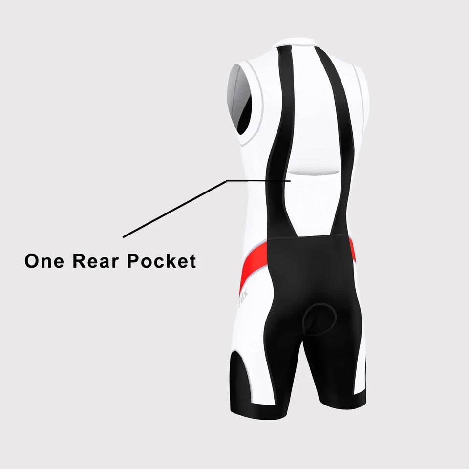 Men Triathlon Suit Cycling Running Compression Swimming Tri Skinsuit 5d padded - Image 3 of 4