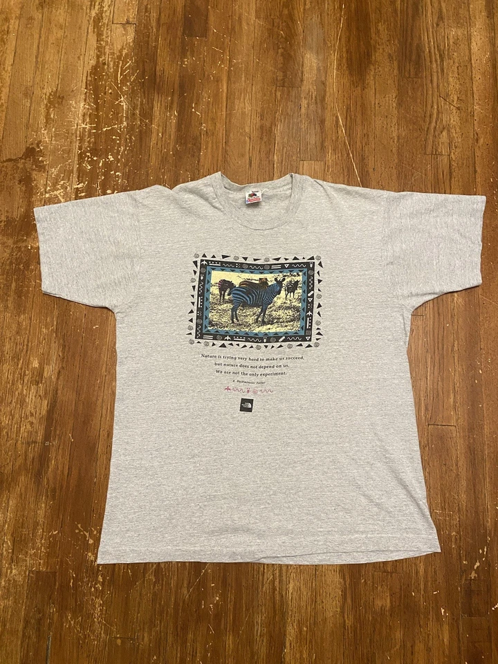 Camiseta vintage años 90 The North Face puntada única logotipo central naturaleza exterior XL Foto 2 de 4