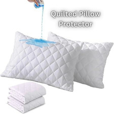 Quilted Waterproof Pillow Protector 4 Pack Standard Queen King Pillow Protectors