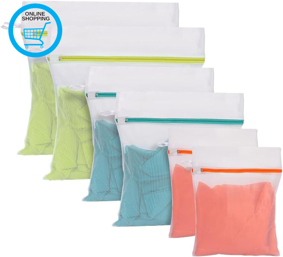 6 Pack Mesh Laundry Bags,Laundry Bags for Washing Machine,Reuse Washing Bag for