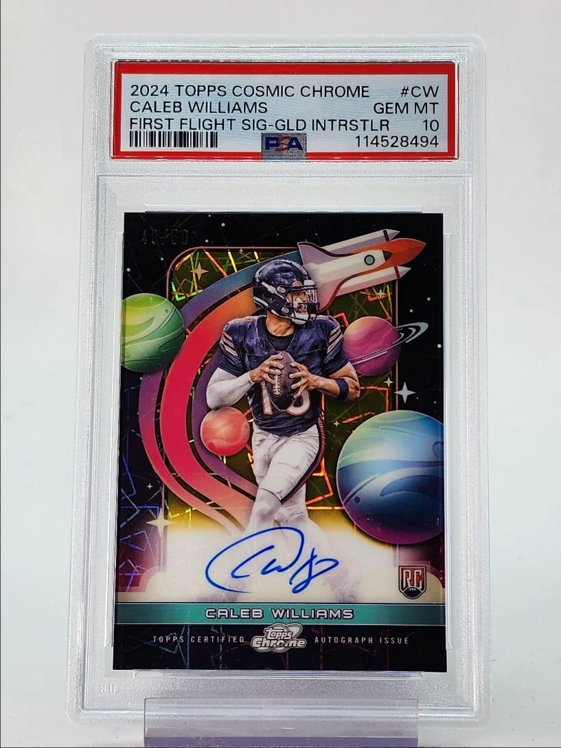 Caleb Williams Topps Cosmic Chrome First Flight Signatures #CW Gold Interstellar