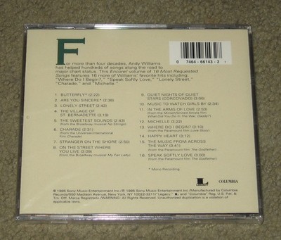 16 Most Requested Songs: Encore! by Andy Williams (CD, May-1995