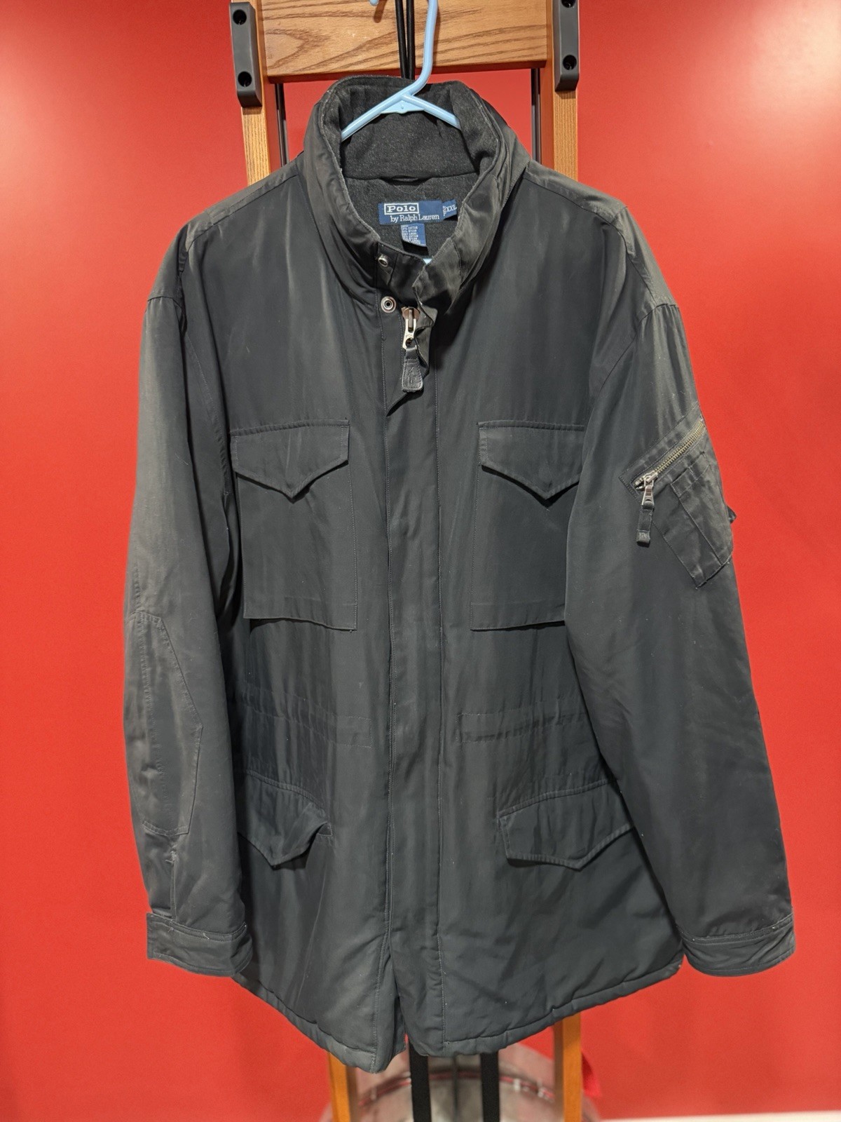 Polo Ralph Lauren Men's Military Style Heavy Field Jacket, Black, Size XXL