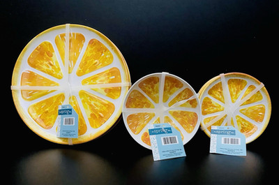 Melamine 12 Piece Oranges Slice - Salad Appetizer Roll Plates Dessert Bowls NWT