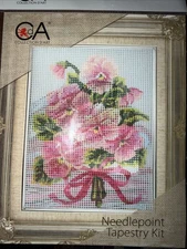Rto Printed needlepoint tapestry   20x25 Cm  Kit With Floss Needle
