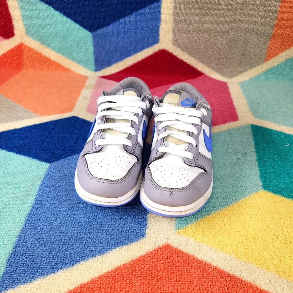Nike Dunk Zapatillas bajas para niños pequeños Gris Blanco Azul Zapatos Atléticos Talla 1.5y Foto 2 de 4