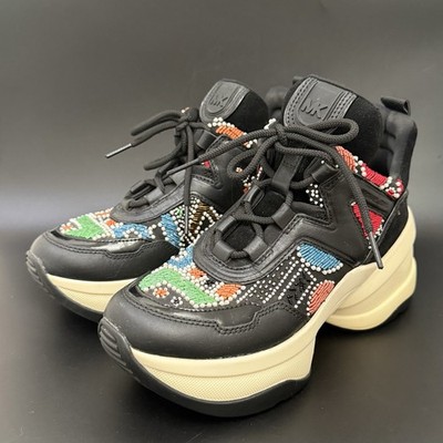 MICHAEL Michael Kors Black OLYMPIA Colorful Party Bead Trainer