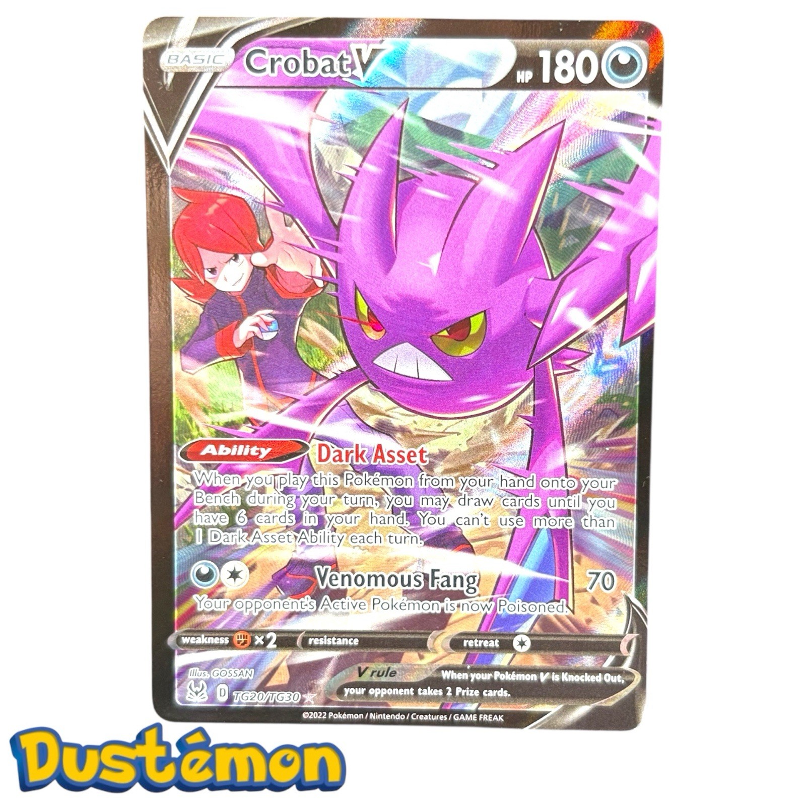 Crobat V TG20/TG30 Pokemon Lost Origin Trainer Gallery Holo Ultra Rare NM - Mint