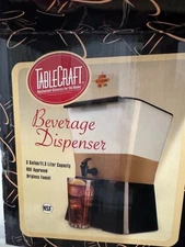 TableCraft 953 3 Gallon Black & White Plastic Beverage Dispenser