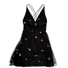 Jenny Yoo Starry Night Embroidered Tulle Dress Size 0 Black HOCO Prom Bridesmaid
