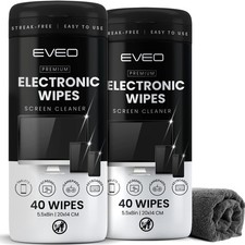 Electronic Wipes Screen Cleaner Streak-Free 2 Pack x40 Computer Screen Wipes,