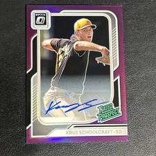 2026 Donruss Optic Kruz Schoolcraft Purple Auto /99 Rated Prospect Padres 