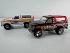 Vintage 1980 Hot Wheels Mudster & White w Flames Ford Bronco 1/64 Diecast Lot