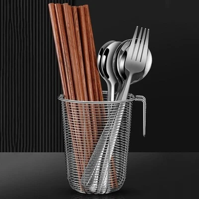 1pc Chopsticks Rack Wall Mounted Hanging Chopsticks Tube Kitchen Cutlery Holder - Image 1 of 4