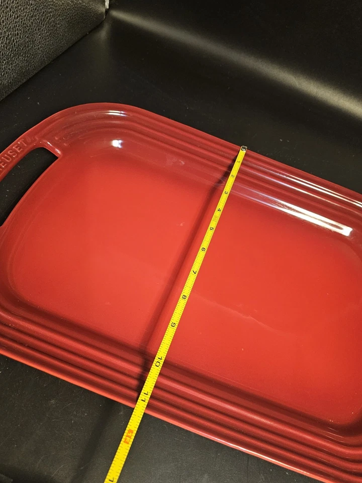 LE CREUSET Pottery Cerise Red Rectangle Serving Platter Tray 00016 - Image 2 of 4