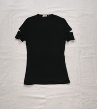 HELMUT LANG BLACK TEE WITH SLIT SLEEVE RARE 1999 COLLECTORS EDITION 