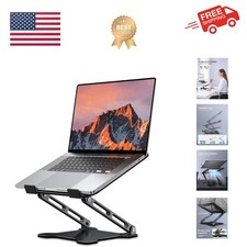 Metal Laptop Riser Stand - Adjustable  Foldable, Perfect for Travel Up to 15.6"