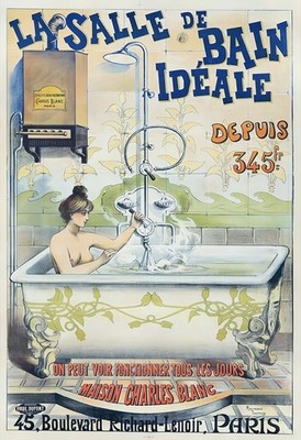 17188.Wall Decor Poster.Interior Art.La Salle de Bain Ideale Bathroom Nouveau