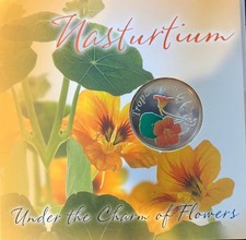 Nasturtium Under the Charm of Flowers 2013 Belarus silver coin 10 roubles