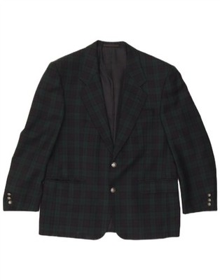 Douglas Herren 2 Knopf Blazer Sakko IT 50 Large grün kariert Polyester AJ15