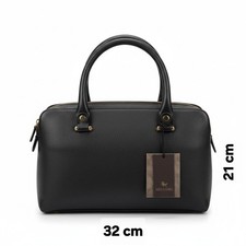 Black Italiano Leather Boston Bag 32x21x14 cm.Top Handle. .​Classic RRP:£159