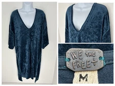 We The Free Luxe Crushed Velvet Tunic Tee Shirt Dress Size Medium Boho Hippie
