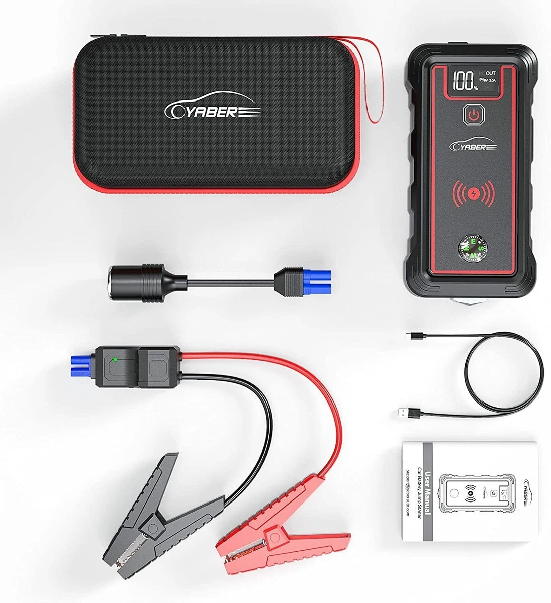 Yaber car 2024 jump starter 2500a