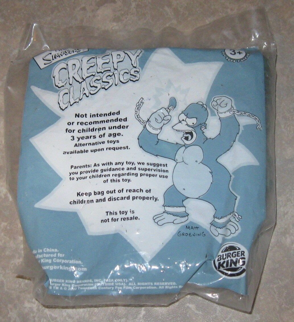 2002 SIMPSONS CREEPY CLASSICS HALLOWEEN BURGER KING KIDS MEAL TOYS