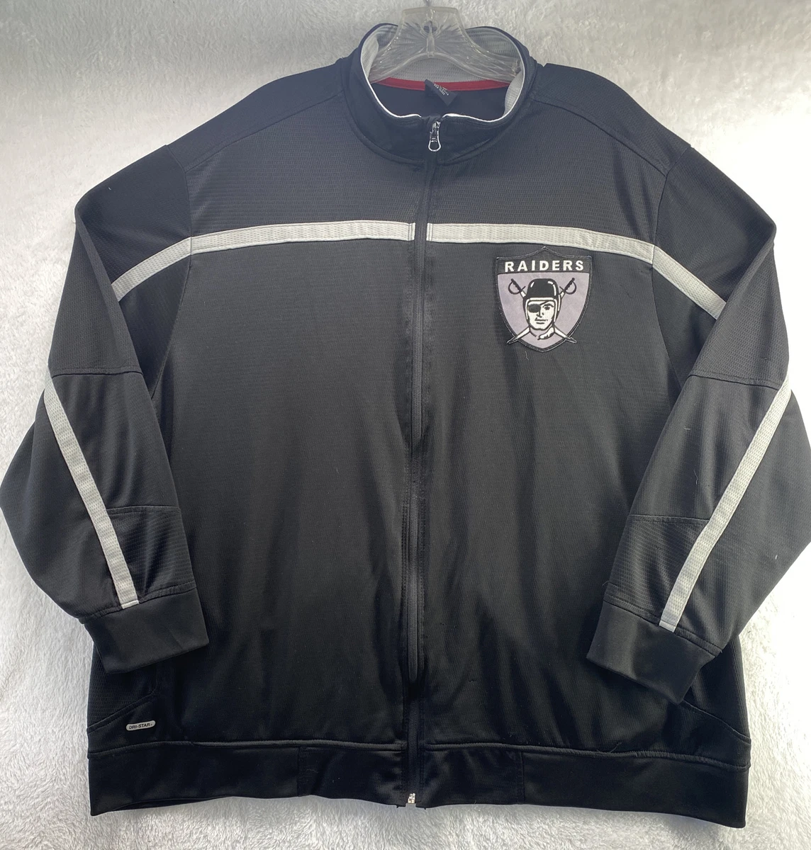 Raiders Starter Dri Star Track Jacket 3XL Zip Up Mock Neck Black Raider  Logo | eBay