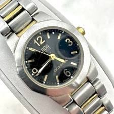 Worn ESQ Movado Watch OCEANIA Swiss Women Silver Gold Two Tone 6.8” New Battery