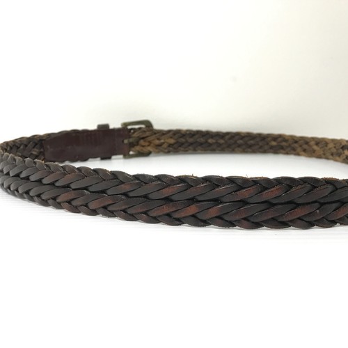 Herren Gürtel Braun Mittel 34-36 Leder Geflochten Freizeit Goldfarbene Schnalle Männer - Bild 3 von 12
