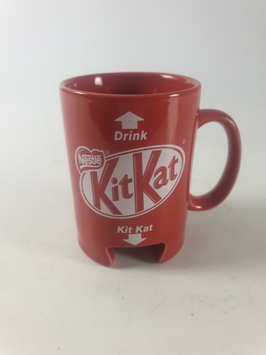 NESTLE KIT KAT Keramik Tee Kaffee Becher Tasse Keks Schlitz Halter Sockel Sammlerstück