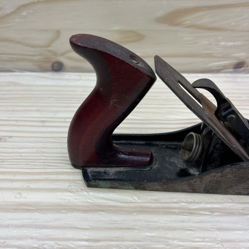 Vintage Wood Hand Plane Smooth Bottom 9 Inches Red Handles Made in USA - Picture 7 of 17