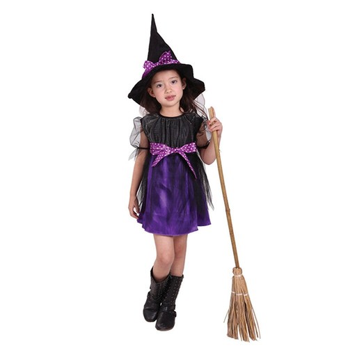 COSTUME DI CARNEVALE PER BAMBINA TRAVESTIMENTO STREGA ABITO PER BIMBA | eBay
