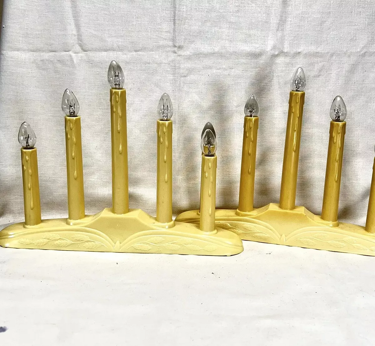 Vintage Christmas 5 Light Candelabra Window Plug In Candle