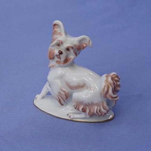 PAPILLON SKYE SILKY YORKSHIRE Rosenthal Germany terrier dog figurine 1930s