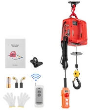 CREWORKS 3-in-1 Portable Electric Hoist Winch 1100 lb with Wired Wireless Remote