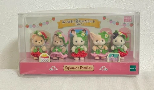 Sylvanian Families baby doll Set Strawberry Set of 5 Doll Girls Calico Critters - Picture 1 of 4