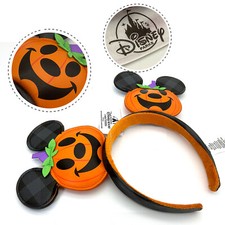 Disney Parks Ears Halloween Headband Disneyland Pumpkin Ears Jack O' Lantern