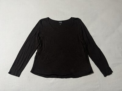 Eileen Fisher Women's Large Dark Brown Double Layer Top *Read Description