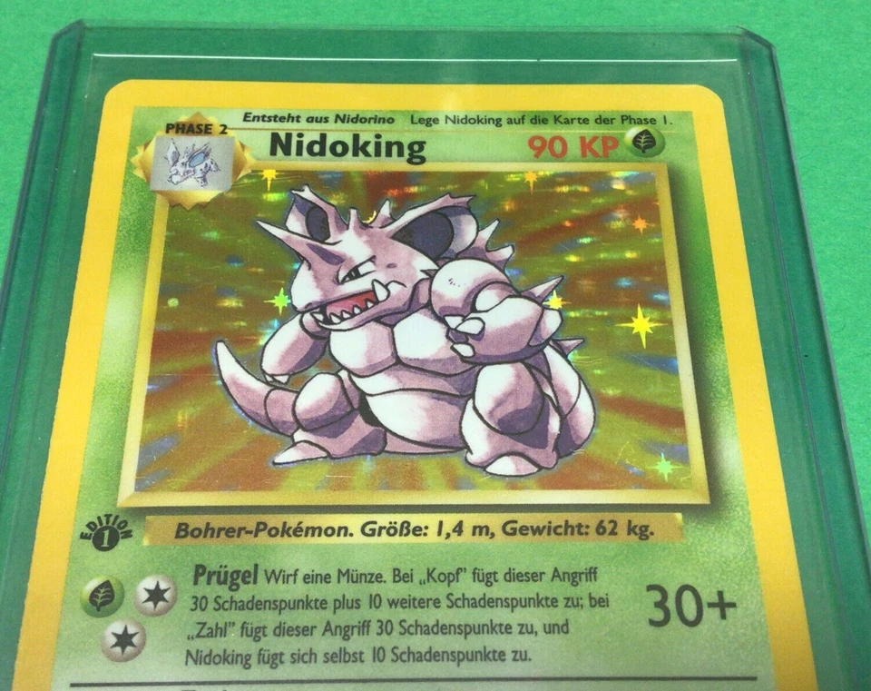 1st Edition Nidoking 11/102 - NM - Holo Rare - Base Set Pokemon Card - GERMAN - Image 2 of 4
