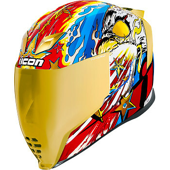 *FREE SHIPPING* Icon Airflite Freedom Spitter Gold Helmet