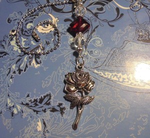 Rose Red Crystal Ceiling Fan Pull Hook On Chain Fan Lamp Auto