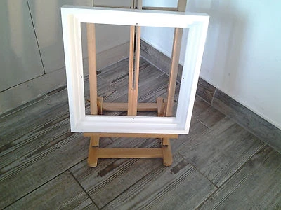 Encadrement Caisse américaine en bois ,Finition Satinée Blanche ,Format carré - Photo 1/4