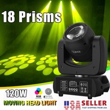 18Prism 120W Moving Head Stage Light RGBW Beam Gobo DMX Strobe Party LED Lights