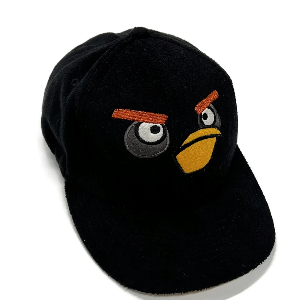 Gorra de béisbol Angry Birds SnapBack ajustable Rovio negra polar peluda borrosa Foto 3 de 4