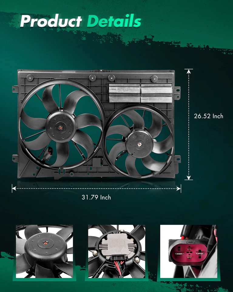 Ventilador radiador 620-805 para Audi A3 2008-2012 Honda Accord 2003 2004-2015 Foto 2 de 4