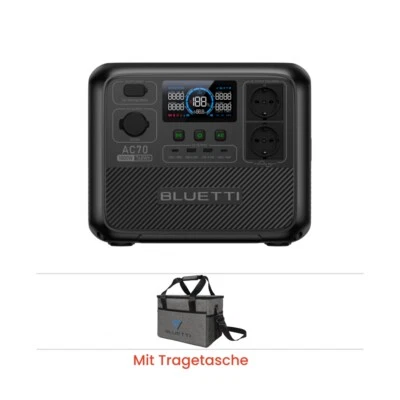 BLUETTI AC70 Powerstation 1000W AC 768Wh Camping Generador Solar Generador Eléctrico